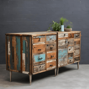 Gerecycled kastje van hout, duurzaam en stijlvol